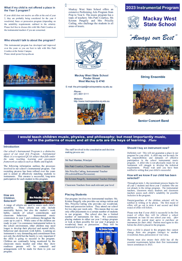 Instrumental Music Program 2023